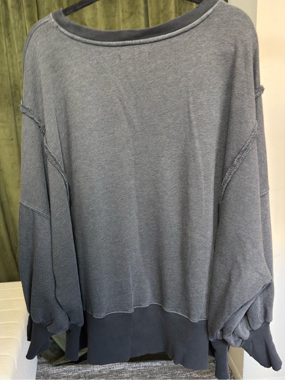 Free People We The Free Camden Pullover Oversized Charcoal Grey Sweatshirt L - Picture 5 of 8